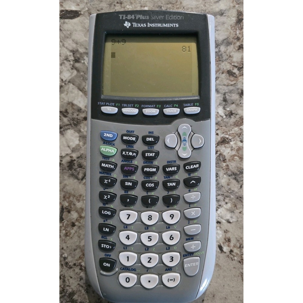 Texas Instruments Calculator TI-84 Plus Silver Graphing Scientific‎ Tested Works